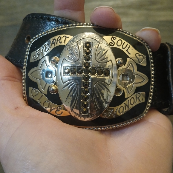 Brighton Heart Soul Love Honor Leather Belt. - Picture 7 of 15